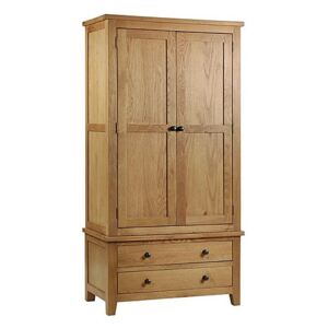 Addison 2 Door Wardrobe with Drawers - Brown