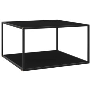 VidaXL Tea Table Black with Black Glass 90x90x50 cm