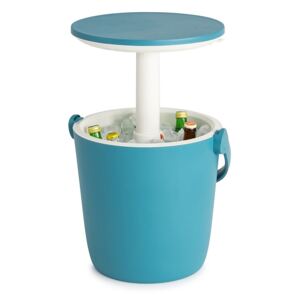 Keter Go Bar Plastic Outdoor Ice Cooler Table Garden Furniture - Blue / White