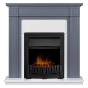 Georgian Fireplace Suite In Grey & White