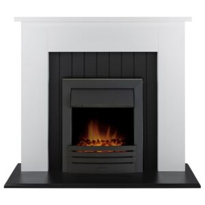 Adam Chessington in White with Eclipse Electric Fire in Black