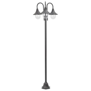 VidaXL Garden Post Light E27 220 cm Aluminium 3-Lantern Bronze