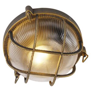 Wall and ceiling lamp gold / brass round IP44 - Noutica