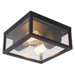 Industrial ceiling lamp black IP44 - Charlois