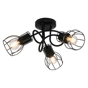 Modern ceiling lamp black 40 cm round 3-light - Botu