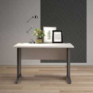 Prima White Desk With Silver & Grey Steel Legs