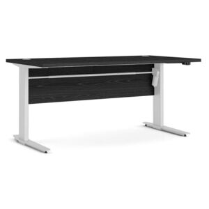 Prima Woodgrain Desk With White Steel Adjustable Legs
