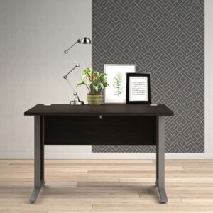Prima Woodgrain Desk With Silver & Grey Steel Legs