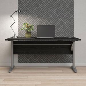 Prima Woodgrain Desk With Grey Steel Adjustable Legs
