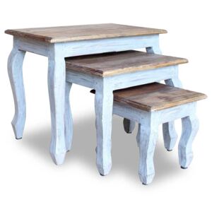 VidaXL Nesting Table Set 3 Pieces Solid Reclaimed Wood