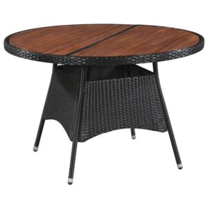 VidaXL Garden Table 115x74 cm Poly Rattan and Solid Acacia Wood