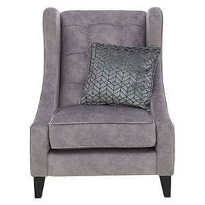 Amora Fabric Winged Accent Chair - Silver