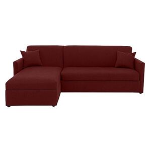Versatile 2 Seater Fabric Chaise Sofa Bed with Slim Arms - Red