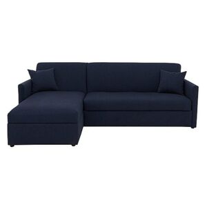 Versatile 2 Seater Fabric Chaise Sofa Bed with Slim Arms - Blue