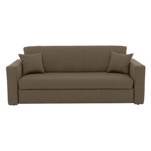 Versatile 3 Seater Fabric Sofa Bed with Box Arms - Mink