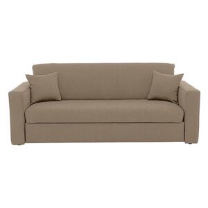 Versatile 3 Seater Fabric Sofa Bed with Box Arms - Beige
