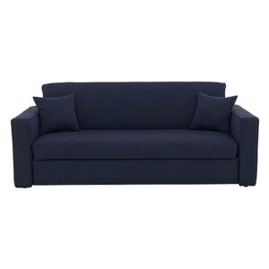 Versatile 3 Seater Fabric Sofa Bed with Box Arms - Blue