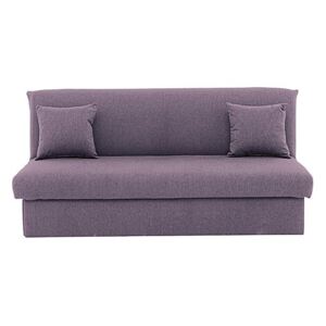 Versatile 3 Seater Fabric Sofa Bed No Arms - Purple
