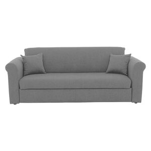 Versatile 3 Seater Fabric Sofa Bed with Scroll Arms - Grey