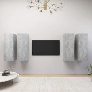 VidaXL TV Cabinets 4 pcs Concrete Grey 30.5x30x90 cm Chipboard