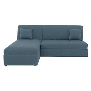 Versatile Small 2 Seater Fabric Chaise Sofa Bed with Storage No Arms