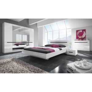FURNITOP Bedroom furniture HEKTOR white laminate / white gloss