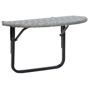 VidaXL Balcony Table Grey 60x60x50 cm Poly Rattan