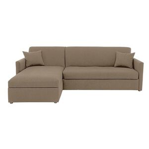 Versatile 2 Seater Fabric Chaise Sofa Bed with Storage with Slim Arms - Beige