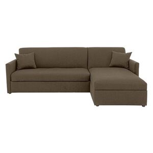 Versatile 2 Seater Fabric Chaise Sofa Bed with Storage with Slim Arms - Mink