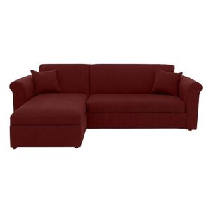 Versatile Small 2 Seater Fabric Chaise Sofa Bed with Storage with Scroll Arms - Red