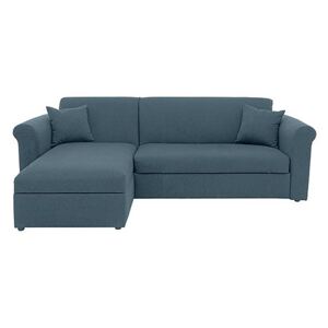 Versatile Small 2 Seater Fabric Chaise Sofa Bed with Storage with Scroll Arms