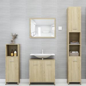 VidaXL 4 Piece Bathroom Furniture Set Sonoma Oak Chipboard