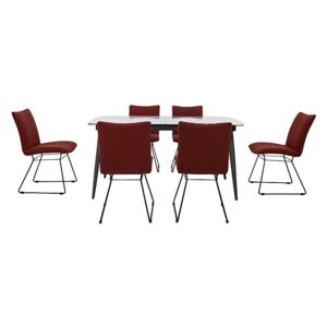 Ace Large Extending Dining Table and 6 Chairs - Orange