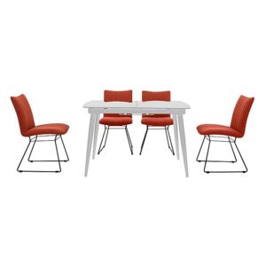 Ace Small Extending Dining Table and 4 Chairs - Orange
