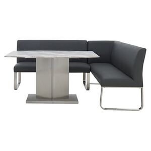 Cocoon Dining Table and Right Hand Facing Corner Bench - Black