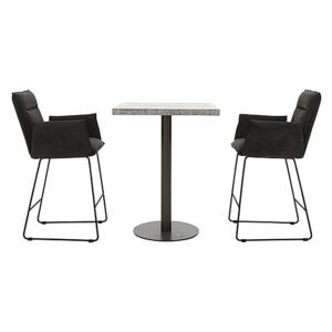 Moon Bar Table and 2 Bar Stools with Arms
