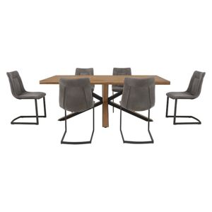 Habufa - Detroit 200cm Starburst Leg Table and 6 Panay Chairs