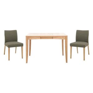 Duplex Small Extending Dining Table with 2 Upholstered Chairs