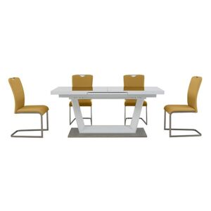 Bianco Large Extending Dining Table and 4 Chairs Dining Set