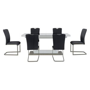 Bianco Large Extending Dining Table and 6 Chairs Dining Set