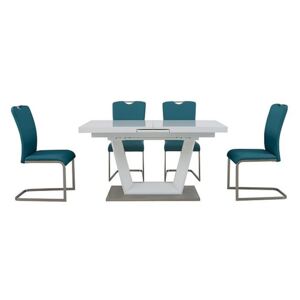 Bianco Small Extending Dining Table and 4 Chairs Dining Set