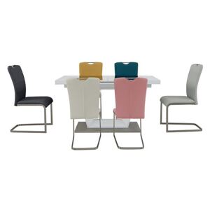 Bianco Small Extending Dining Table and 6 Chairs Dining Set