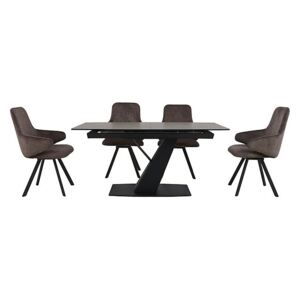 Enterprise Dining Table and 4 Swivel Arm Chairs Dining Set