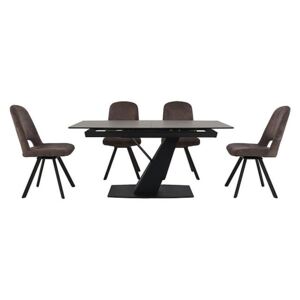 Enterprise Dining Table and 4 Swivel Side Chairs Dining Set