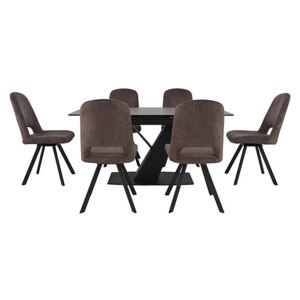 Enterprise Dining Table and 6 Swivel Side Chairs Dining Set