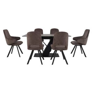 Enterprise Dining Table, 4 Swivel Side Chairs and 2 Swivel Arm Chairs Dining Set