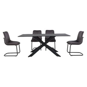 Creed Large Table and 4 Chairs Dining Set
