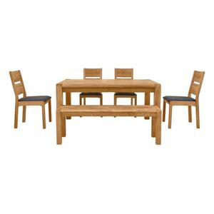 Bakerloo Large Extending Table, 4 Chairs and Large Bench Dining Set