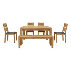 Bakerloo Small Extending Table, 4 Chairs and Small Bench Dining Set