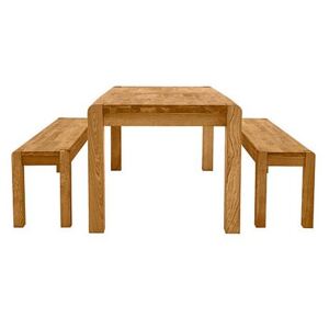Bakerloo Small Extending Table and 2 Small Benches Dining Set